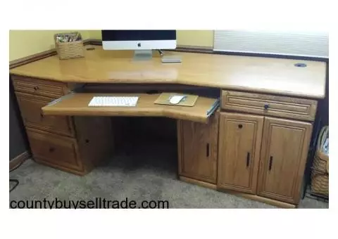 Solid Oak Computer Desk